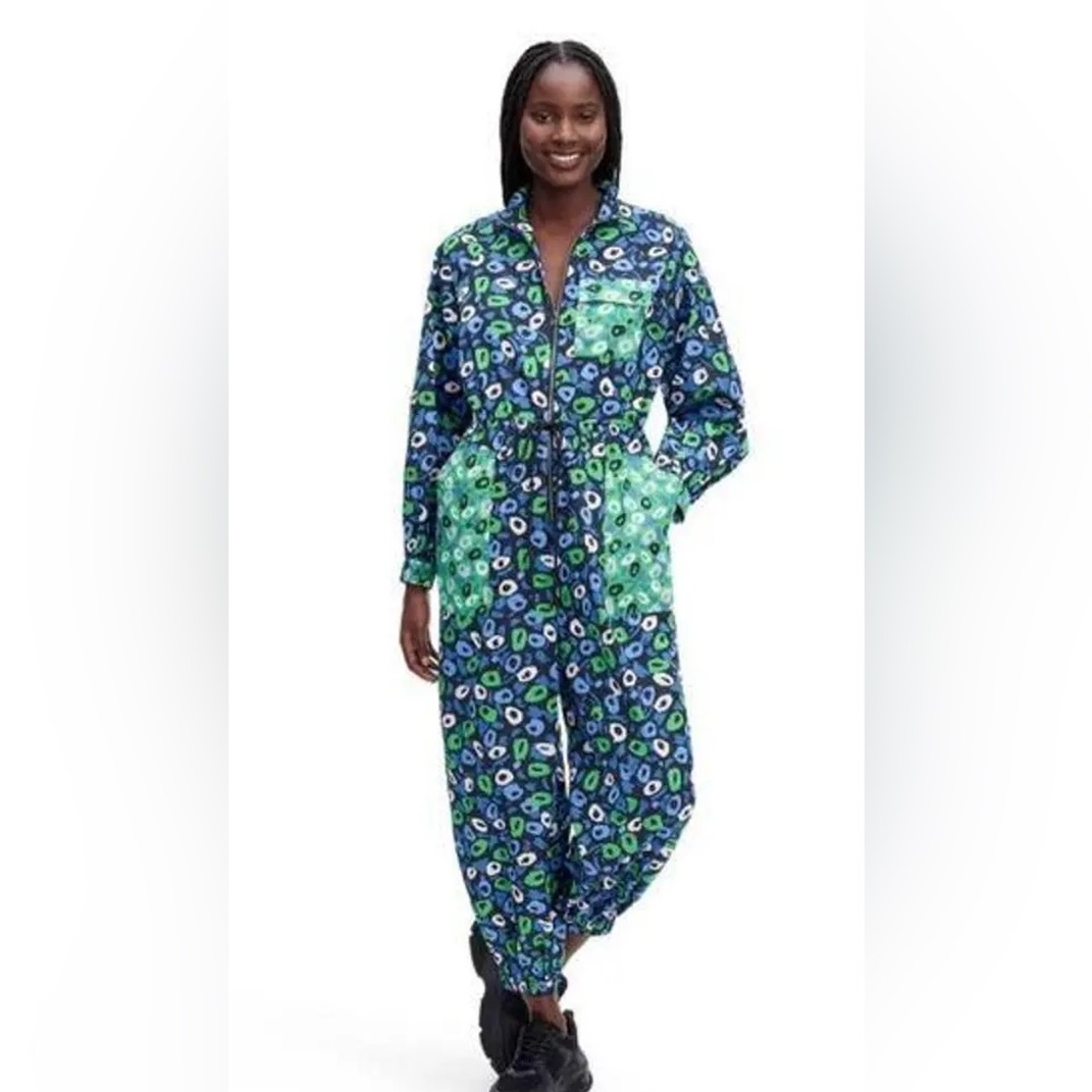 Diane Von Furstenberg for Target Women's Nylon Jazz Dot Green Sports Jumpsuit L